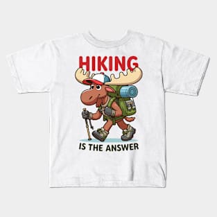 Moose Hiking Adventure Kids T-Shirt